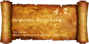 Armbrust Krisztina névjegykártya