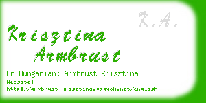 krisztina armbrust business card